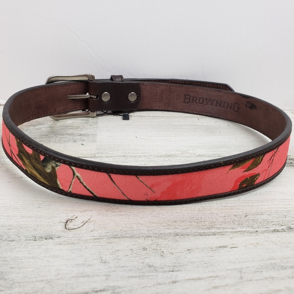 Browning pink camo belt women's 30 leather hunting - Picture 8 of 8